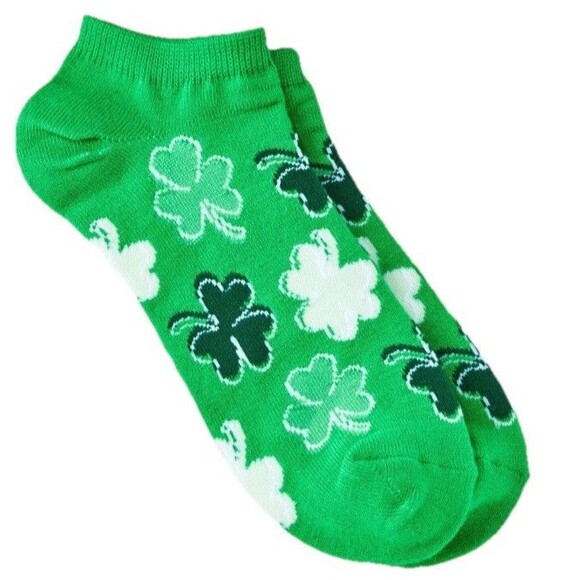 Set of 2 St Patrick’s Day Low Cut Leprechaun Shamrock Green Socks For Women NEW! - Picture 5 of 8